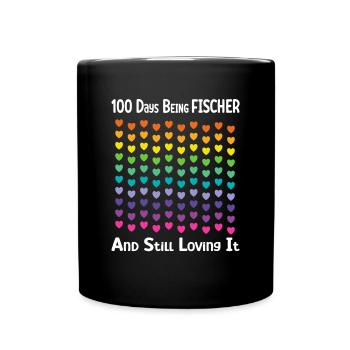 Colorful Rainbow Heart Pattern for Everyday Fun an - Full Colour Mug - black - Front
