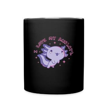 Lustiges Axolotl Love - Tasse einfarbig - Schwarz - Vorne