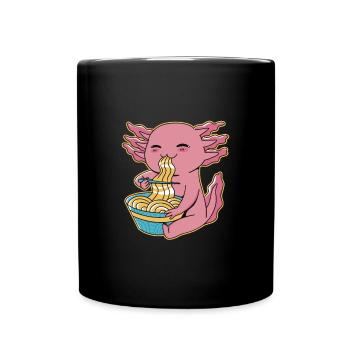 Lustiges Axolotl Ramen - Tasse einfarbig - Schwarz - Vorne