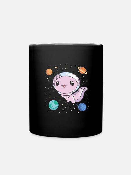Lustiges Axolotl Weltraum - Tasse einfarbig - Schwarz