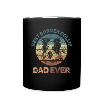 Border Collie papa maman chien amant Design - Mug uni - noir - Devant