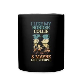 Adorable Border Collie design for - Full Colour Mug - black - Front