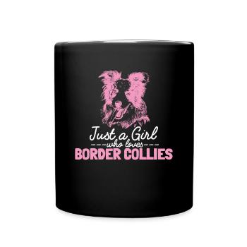 Border Collie Dog Dad Mom Collie Design - Tasse einfarbig - Schwarz - Vorne