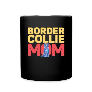 Border Collie Dad Mom Love - Tasse einfarbig - Schwarz - Vorne