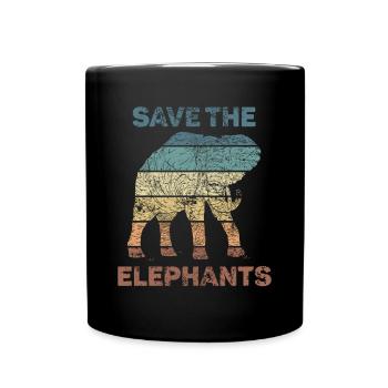 Éléphant amant Animal Design - Mug uni - noir - Devant