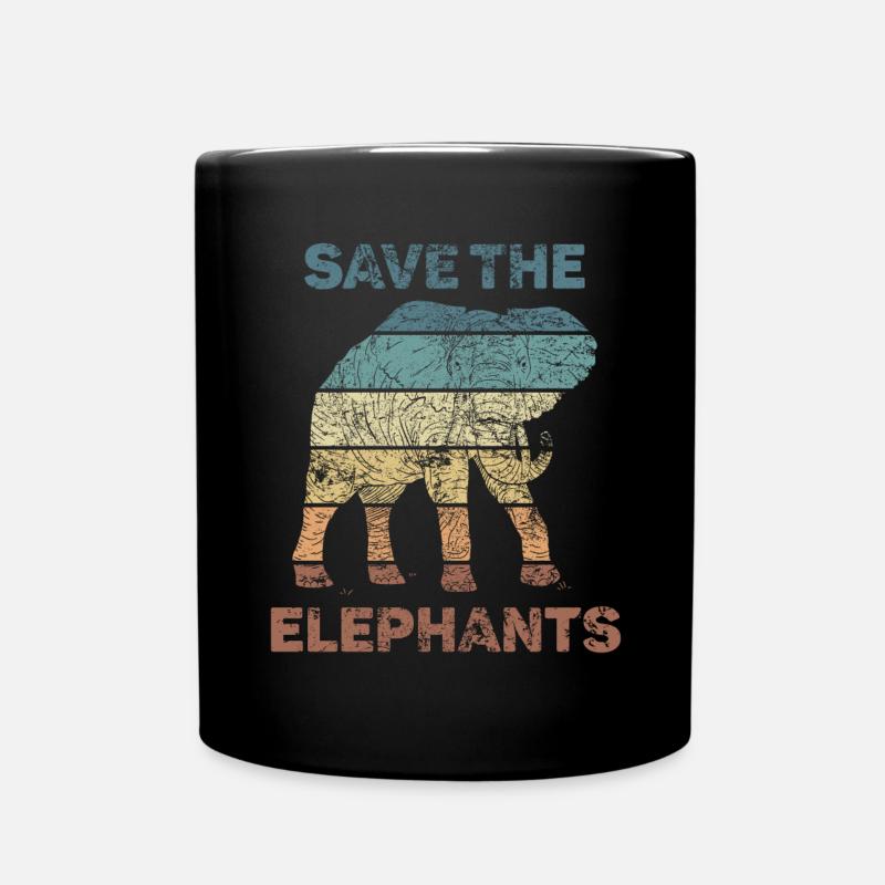 Éléphant amant Animal Design - Mug uni - noir