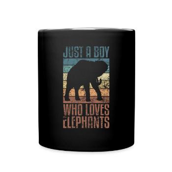 Éléphant Animal amour Design Vintage - Mug uni - noir - Devant
