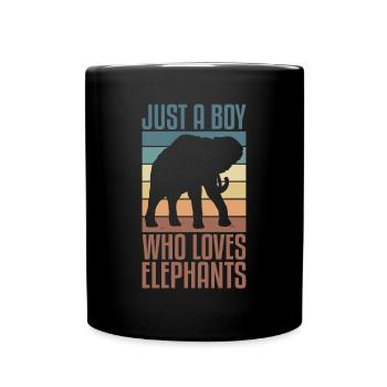 Éléphant Animal amour rétro Design - Mug uni - noir - Devant
