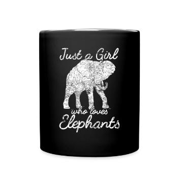Elephant love in retro design for spirit animal fans - Full Colour Mug - black - Front