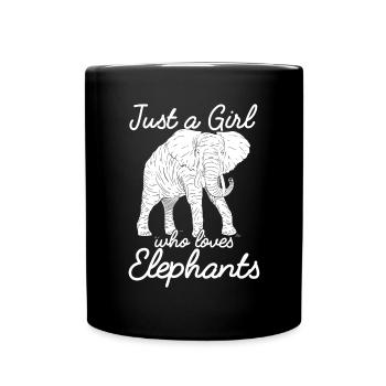 Elefant Spirit Tier Vintage Design - Tasse einfarbig - Schwarz - Vorne