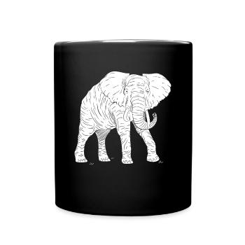d’éléphant Animal Rétro Vintage Design - Mug uni - noir - Devant