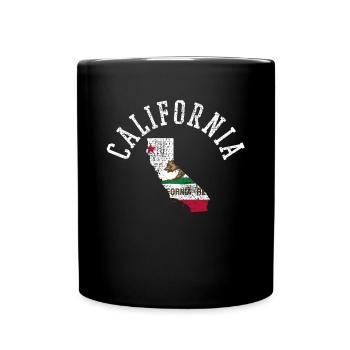 Vibrant California Usa Flags Patriot Design - Full Colour Mug - black - Front