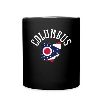 Columbus USA Flag Patriotism Pride of Home - Full Colour Mug - black - Front