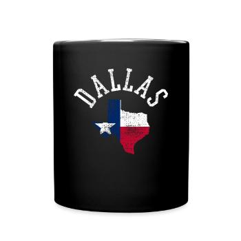 Dallas USA Flagge Patriot Stolzes Heimatgefühl - Tasse einfarbig - Schwarz - Vorne