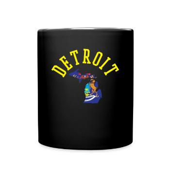 Detroit Usa Flagge Patriot Stolz - Tasse einfarbig - Schwarz - Vorne