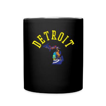 Detroit USA Pride Patriot Flag Independence - Full Colour Mug - black - Front