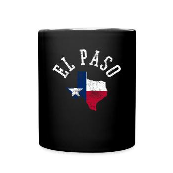 El Paso USA Flag Patriotic Design - Full Colour Mug - black - Front