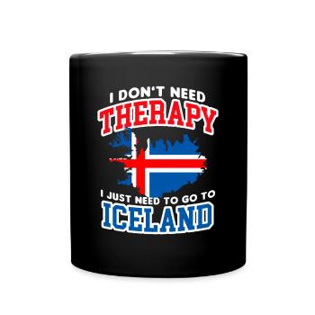 Drapeau islandais embrassant le design des aurores boréales - Mug uni - noir - Devant