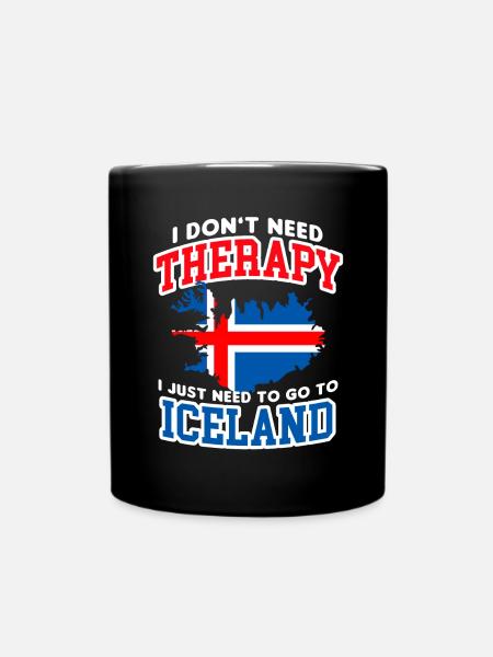 Island-Flagge umarmt das Nordlicht-Design - Tasse einfarbig - Schwarz
