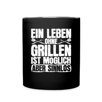 Erweitern Sie Ihre Grillfähigkeiten Mit Dem - Tasse einfarbig - Schwarz - Vorne