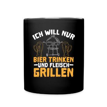 Entdecken Sie Den Traum Des Grillmeisters In Jedem - Tasse einfarbig - Schwarz - Vorne