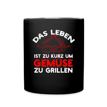 Grillmeister Bbq Adventure Await Your Mastery - Tasse einfarbig - Schwarz - Vorne
