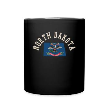 North Dakota Usa Flag Patriot Home Pride Design - Full Colour Mug - black - Front