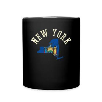 New York Flag Patriotic Design USA Love - Full Colour Mug - black - Front