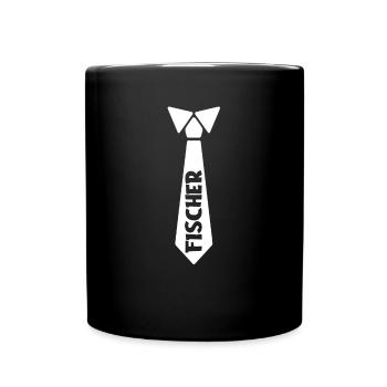 Fischer Krawatte Heiraten Hochzeit Geschenkidee - Tasse einfarbig - Schwarz - Vorne