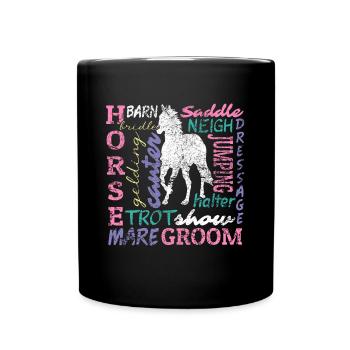 Gallop Into Style Horse Head Barn Design - Full Colour Mug - black - Front