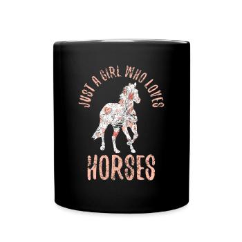 Sports équestres Amour Cheval Course Cheval Tête Dicton - Mug uni - noir - Devant