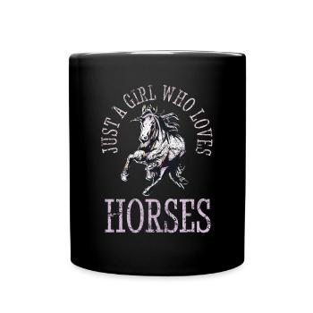 Horse Fan Course Équitation Tête D’équitation Dictons Grange De Ferme - Mug uni - noir - Devant