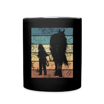 Galop dans le style Fan de chevaux Courses de chevaux - Mug uni - noir - Devant