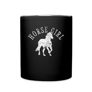 Just A Girl Who Loves Horses Horse Farm Fan Design - Full Colour Mug - black - Front
