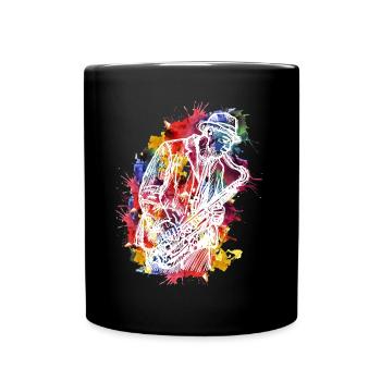 Conception aquarelle pour les amateurs de saxophone jazz - Mug uni - noir - Devant