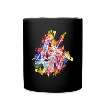Conception de citation de violon aquarelle pour - Mug uni - noir - Devant