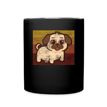 Umarmen Sie Ihre Liebe zu Möpsen mit diesem - Tasse einfarbig - Schwarz - Vorne