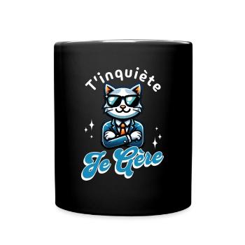 Keine Sorge, ich schaffe coolen Katzengeschenk Humor - Tasse einfarbig - Schwarz - Vorne
