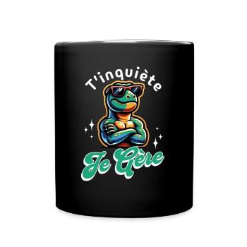 T'inquiète Je Gère T-rex Cool Cadeau Dinosaure - Mug uni - noir - Devant