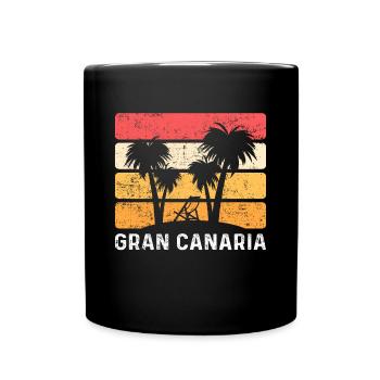 Sunny Gran Canaria Escape Palmiers des îles Canaries - Mug uni - noir - Devant