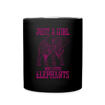 Elefant Spirit Tier Vintage Design - Tasse einfarbig - Schwarz - Vorne