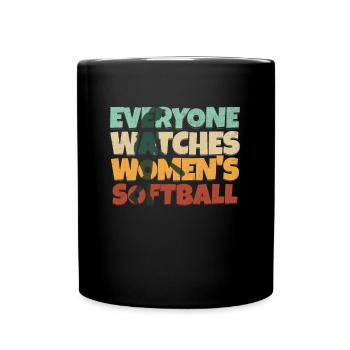 Tout le monde regarde le softball féminin - Mug uni - noir - Devant