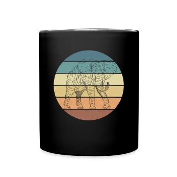 Elephant Love Spirit Animal Design - Full Colour Mug - black - Front