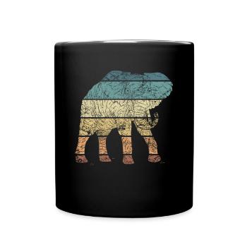 d’éléphant Animal Rétro Amour Vintage Design - Mug uni - noir - Devant