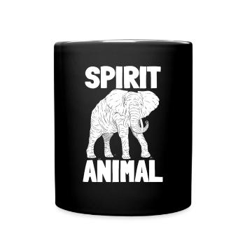 Design d’animal éléphant vintage rétro - Mug uni - noir - Devant