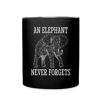 Elefant Liebe Geist Tier Vintage Design - Tasse einfarbig - Schwarz - Vorne