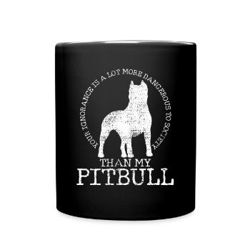 Exprimez votre amour pour les pitbulls avec les réseaux sociaux - Mug uni - noir - Devant