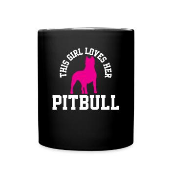Collection de conception d’œuvres d’art uniques Pitbull Girl - Mug uni - noir - Devant