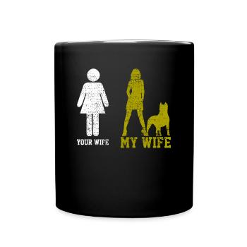 Inspirational Pitbull Mom Wife Mom Art - Full Colour Mug - black - Front
