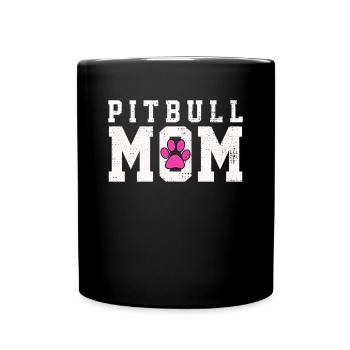 Maman Pitbull Amour Artistique Expression Coeur - Mug uni - noir - Devant